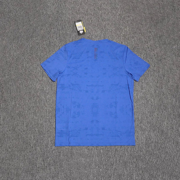 Ice silk stretch track and field short sleeved T-shirt for men loose and breathable, quick drying