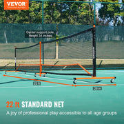 Portable 22FT Full Court Pickle Ball Indoor & Outdoor Net with Court Line, Paddles and Accessories