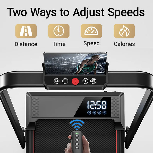 Incline Under-Desk Walking Pad Treadmill, Diamond Belt, Lightweight, LED Display