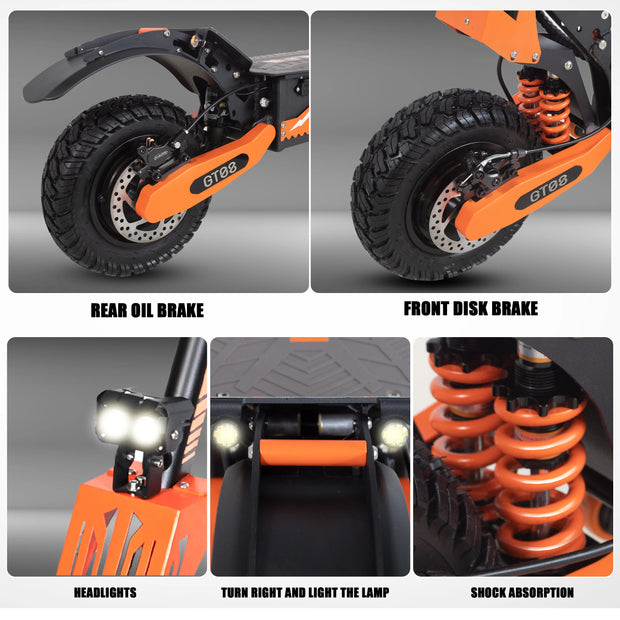 Dual Motor 5600W Foldable Adult Electric Scooter With Seat
