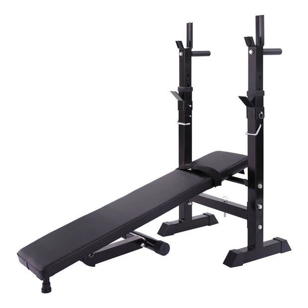 Adjustable Folding Multifunctional Workout Bench with Squat Rack