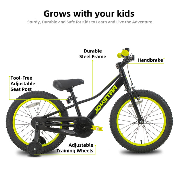 20 Inch Kids Mountain Bike with Training Wheels and Handbrake for 7-12 Years Old Boys and Girls