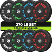 High Bounce Bumper Weight Plate Set for Home Gym, Colored Rubber Weights