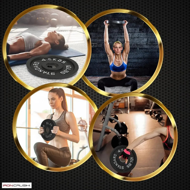 Cast Iron Weight Plates – Free Weights . Sold in Pairs - 2.5LB–45LB