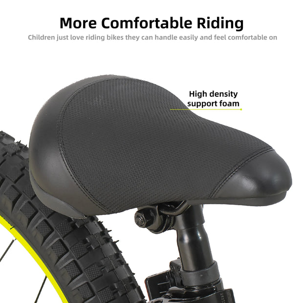 20 Inch Kids Mountain Bike with Training Wheels and Handbrake for 7-12 Years Old Boys and Girls