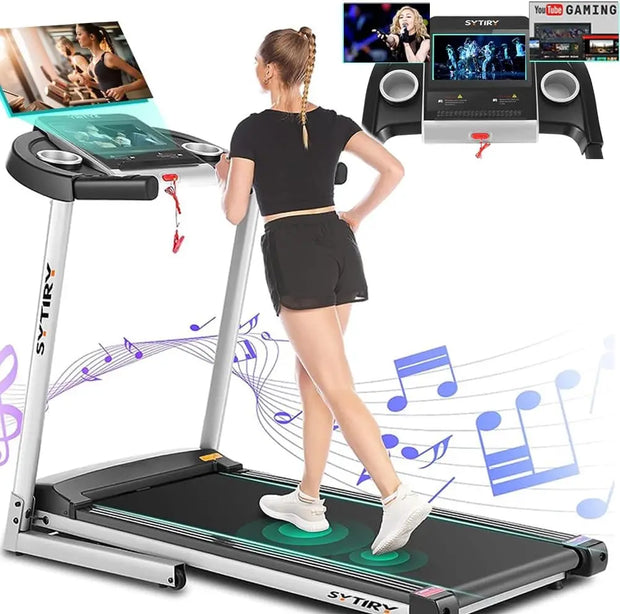 Folding Treadmill With TV Screen, WiFi and HiFi Speakers