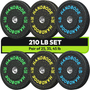 High Bounce Bumper Weight Plate Set for Home Gym, Colored Rubber Weights