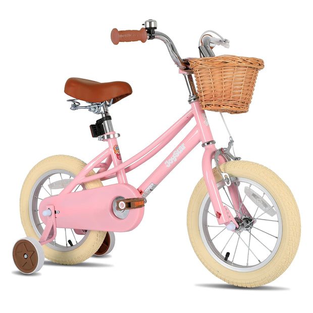 Girls Bike For Toddlers & Kids, 12" 14" 16" 20" with Training Wheels, Basket & Kickstand
