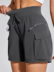 Women's Walking, Jogging, Workout Zippered Cargo Shorts
