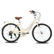 26 inch 7 Speed Beach Cruiser Bike for Men and Women with Rear Rack
