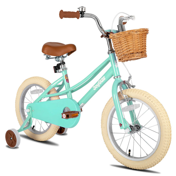 Girls Bike For Toddlers & Kids, 12" 14" 16" 20" with Training Wheels, Basket & Kickstand