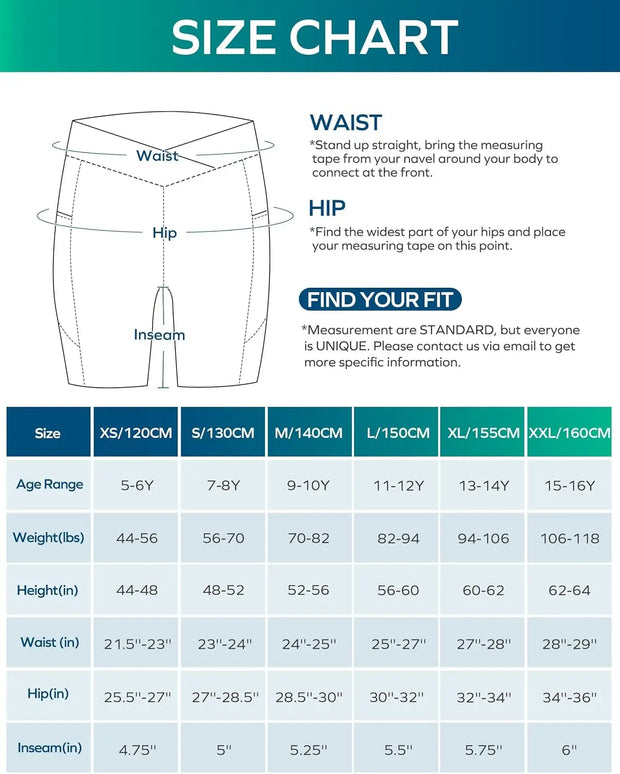 Teen Girls Volleyball Dance Gymnastics Athletic Spandex Shorts