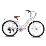 26 inch 7 Speed Beach Cruiser Bike for Men and Women with Rear Rack