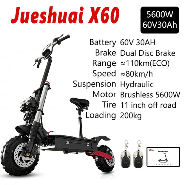 10/11 Inch 48V-72V 1000W-6000W  Off Road Electric Kick Scooter Foldable Adult 50-85km/h