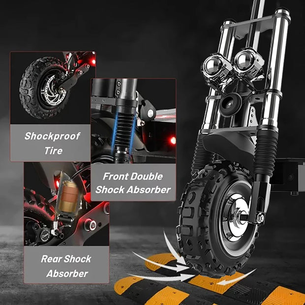 10/11 Inch 48V-72V 1000W-6000W  Off Road Electric Kick Scooter Foldable Adult 50-85km/h
