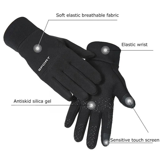 Boys Kids Outdoor Waterproof Thermal Grip Sports Gloves