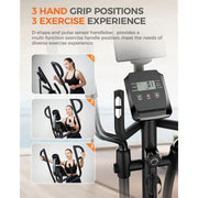 400LBS Weight Capacity Elliptical Machines With Hyper-Quiet Magnetic Driving System and16-Level Adjustable Resistance