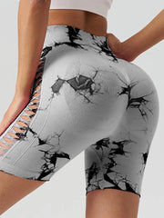 Women s High Waist Non-See Through Workout Shorts with Side Pockets