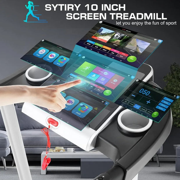 Folding Treadmill With TV Screen, WiFi and HiFi Speakers