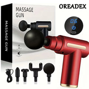 Portable Deep Tissue Massager with LED Touch Screen 4 Replaceable Massage Heads