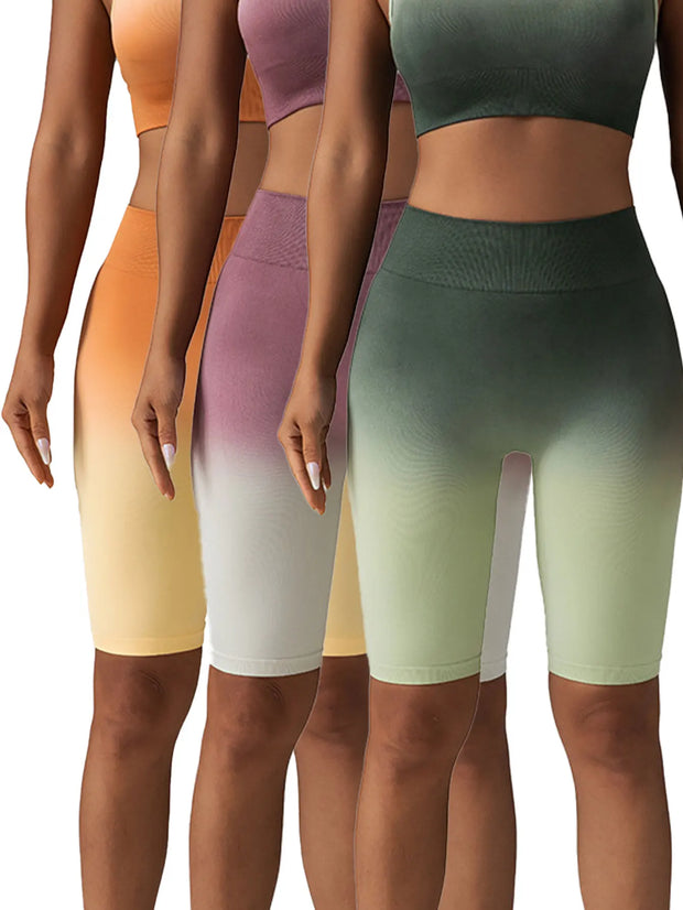 3 Pack Women's Yoga Fitness Tummy Control Workout Sets