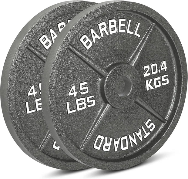 Cast Iron Weight Plates – Free Weights . Sold in Pairs - 2.5LB–45LB