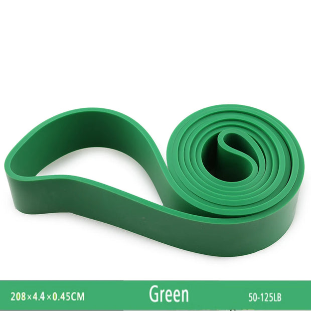 Natural Rubber Resistance Bands Fitness Rally Body Building Yoga Pull Up Belt 41" 208cm