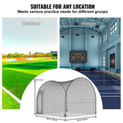 12/22/33/40 FT Heavy Duty Portable Baseball Enclosed Batting Pitching Cage Net with Carry Bag
