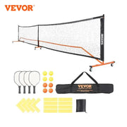 Portable 22FT Full Court Pickle Ball Indoor & Outdoor Net with Court Line, Paddles and Accessories