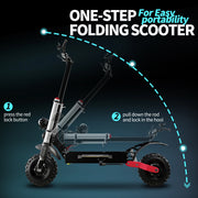 48-72V Hydraulic / Spring Suspension Foldable E-Scooter with Seat For Adults