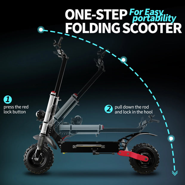 48-72V Hydraulic / Spring Suspension Foldable E-Scooter with Seat For Adults