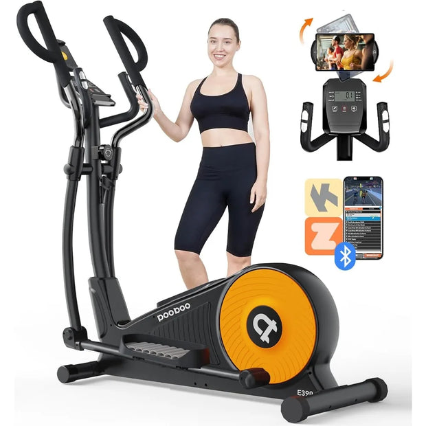 400LBS Weight Capacity Elliptical Machines With Hyper-Quiet Magnetic Driving System and16-Level Adjustable Resistance