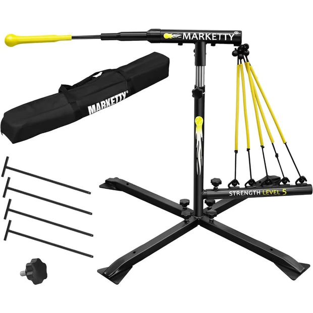 Baseball & Softball Hitting Trainer with 5 Tension Ropes