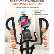 400LBS Weight Capacity Elliptical Machines With Hyper-Quiet Magnetic Driving System and16-Level Adjustable Resistance