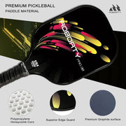 4 - USAPA Light Graphite Rackets Fiber Face & Polymer Honeycomb Core Pickleball Set with 6 Outdoor Pickleballs