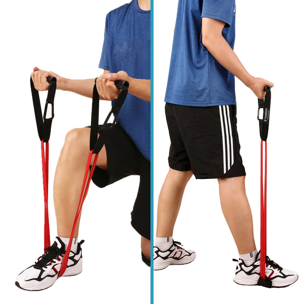 5 Packs Pull Up Assist Bands Set Resistance Loop Bands Powerlifting Exercise Stretch Bands with Door Anchor and Handle Pull Rope