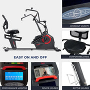 Elite Cross Trainer & Elliptical Machine with Arm Exercisers, Easy Adjustable Seat with App Enhanced Connectivity