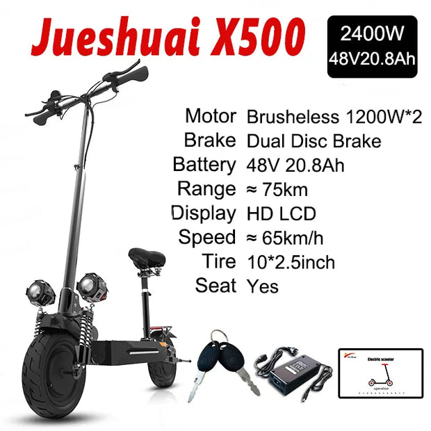 10/11 Inch 48V-72V 1000W-6000W  Off Road Electric Kick Scooter Foldable Adult 50-85km/h