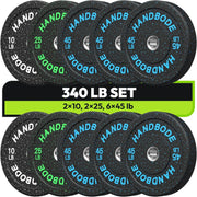 High Bounce Bumper Weight Plate Set for Home Gym, Colored Rubber Weights