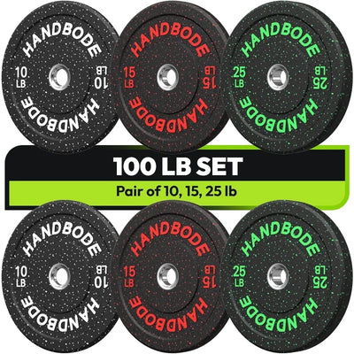2-Inch High Bounce Weight Plate Set 2x10 lbs., 2x15 lbs.,  2x25 lbs. for Home Gym