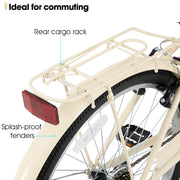 26 inch 7 Speed Beach Cruiser Bike for Men and Women with Rear Rack