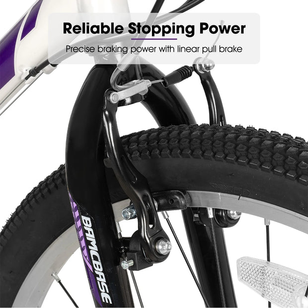 Womens Mountain Bike, 24 26 Inch 21 Speeds Hybrid Commuter