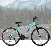 26 Inch Women‘s Mountain Bike, 21 Speeds, Steel Frame with Suspension Fork