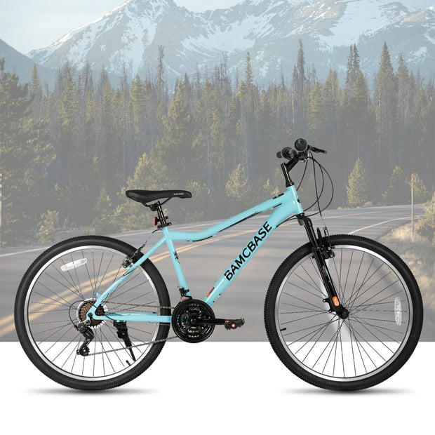 26 Inch Women‘s Mountain Bike, 21 Speeds, Steel Frame with Suspension Fork