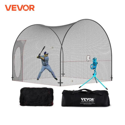 12/22/33/40 FT Heavy Duty Portable Baseball Enclosed Batting Pitching Cage Net with Carry Bag