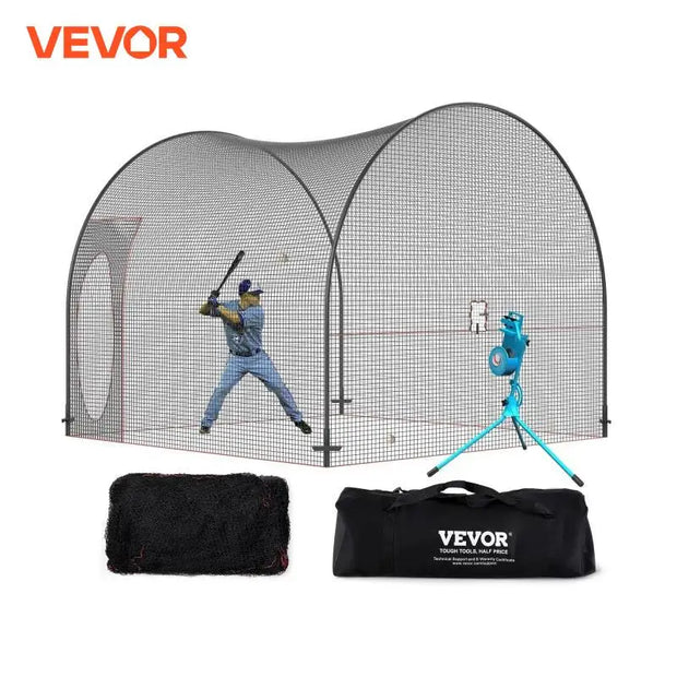 12/22/33/40 FT Heavy Duty Portable Baseball Enclosed Batting Pitching Cage Net with Carry Bag