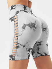 Women s High Waist Non-See Through Workout Shorts with Side Pockets