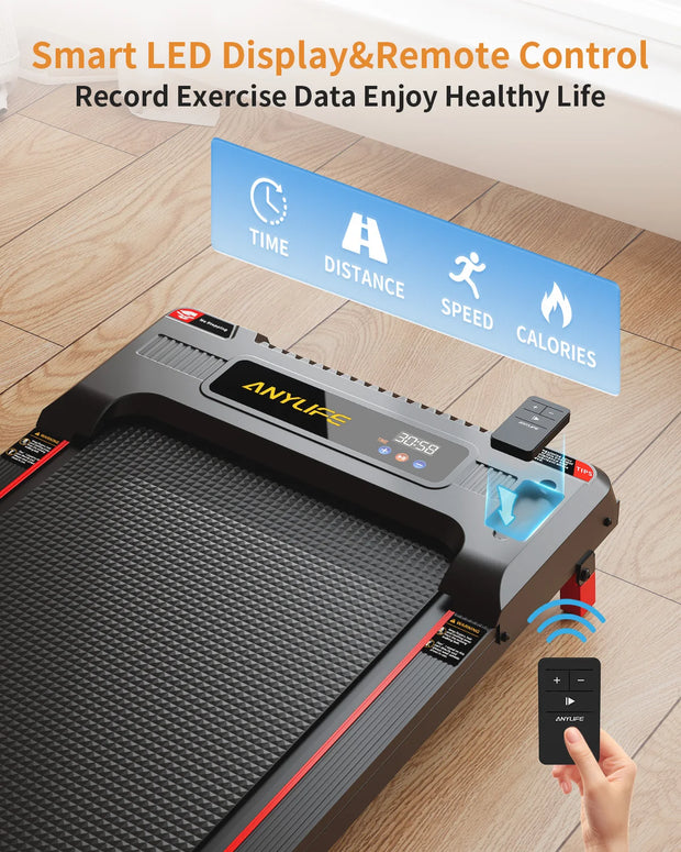 Under Desk Incline Walking Pad Treadmill 330lbs Capacity, 2.5HP