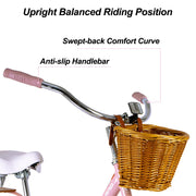 26 Inch Single Speed Beach Bike for Women with Basket and Rear Cargo