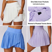 Women's High Waisted Pleated Tennis yoga Fitness Skort with Pocket